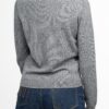 Basic V- Ausschnitt Pullover in anthrazit melange von hinten