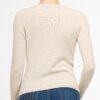 Farbe champagner 100% cashmere v- ausschnitt pullover eng tailliert geschnitten mit lang arm von hinten