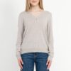 Basic V- Ausschnitt Pullover in greige