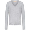 Basic V- Ausschnitt Pullover in grey melange