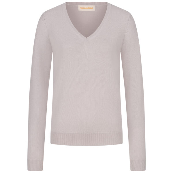 Basic V- Ausschnitt Pullover in greige