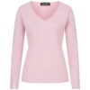 eng geschnittener v -ausschnitt Pullover in rosa mit lang arm ganz