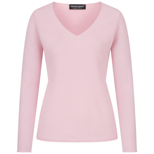 eng geschnittener v -ausschnitt Pullover in rosa mit lang arm ganz